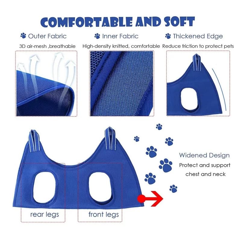Dog Cat Grooming Hammock Fixed Bath Bag for Nail Cutting Anti Scratch Cat Trimming Restraint Bag Cat Beauty Hanging Pet Supplies - 3