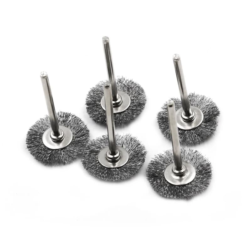 Wire Wheel Cup Brush Set Drill Polishing Dremel Tools 3mm Shank for Power Die Grinder Rotary Electric Abrasive Tool - 5