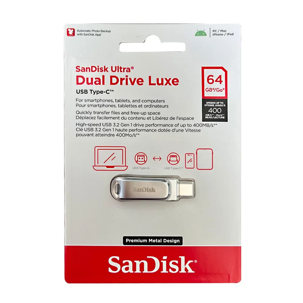 SanDisk SDDDC4 Ultra Dual Drive Luxe USB 3.2 Flash Drive 64GB Type C 128GB 256GB 512GB Metal Type A OTG 2-in-1 flash Flash Drive - 2