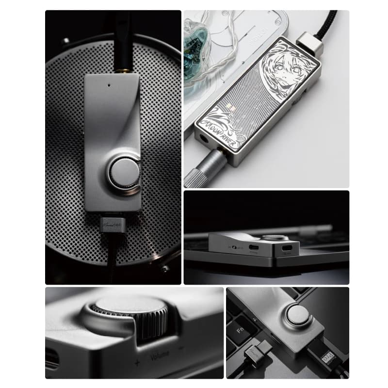 مضخم سماعات محمول Moondrop Moonriver 3 DAC/AMP ثنائي CS43198 32Bit/384kHz DSD256 شحن PD HiFi Type-C 3.5mm+4.4mm - 3