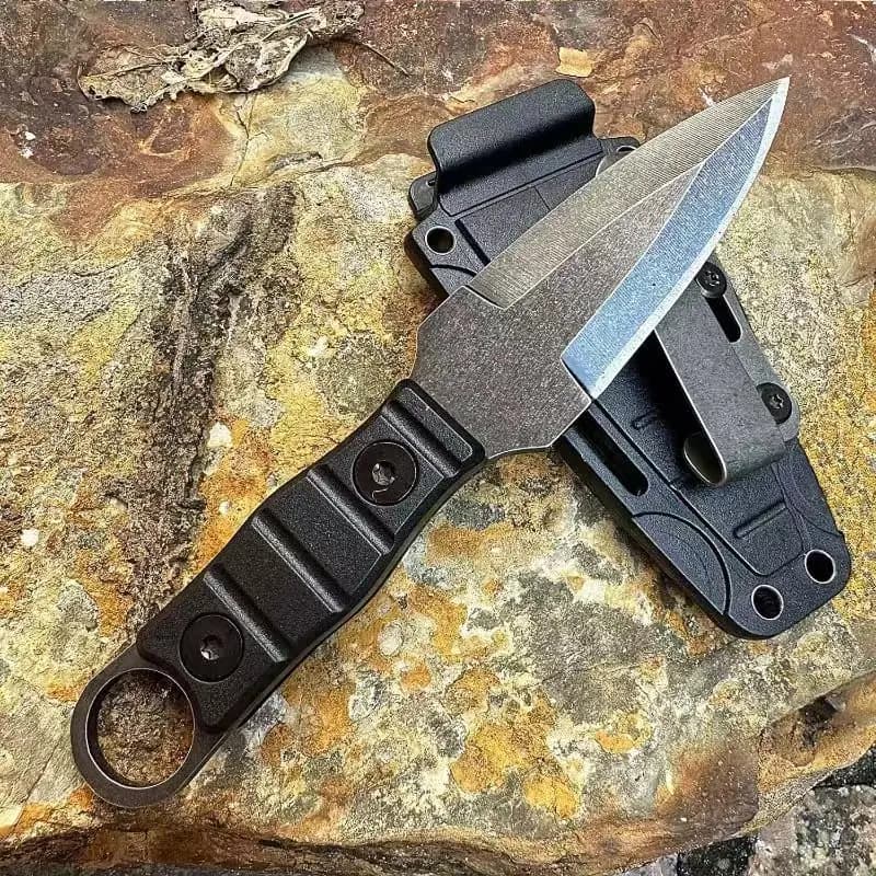 2026 Outdoor Portable Small Straight Blade Stainless Steel Blade with Sheath and Back Clip Travel Camping Tool, EDC Pocket Knife - 2