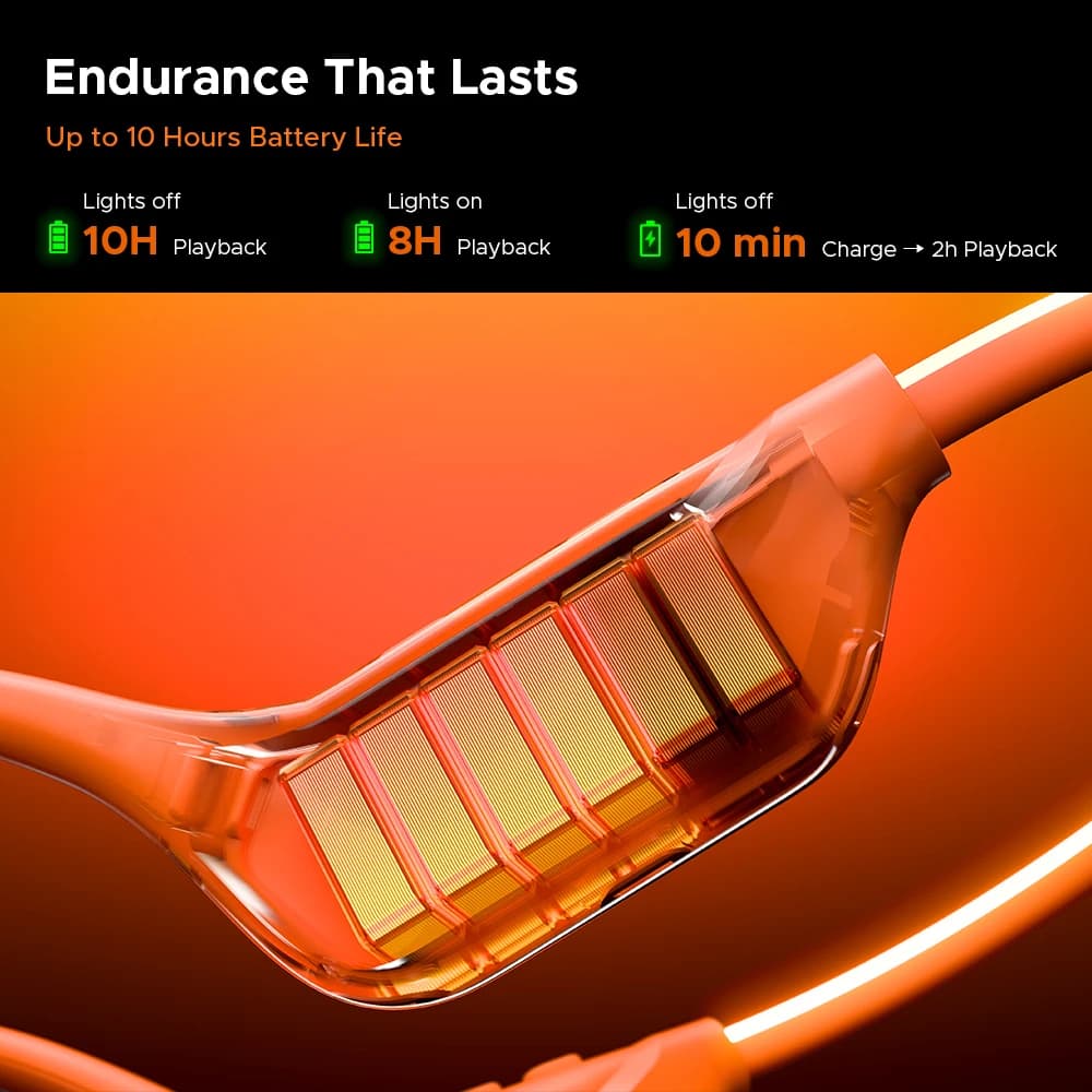 سماعات توصيل عظمي DOOGEE BoneBeat Run Ray بلوتوث لاسلكي 6.0 مع ضوء تحذير للرياضات الخارجية - 5