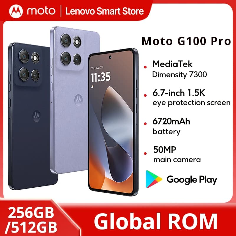 Motorola Moto G100 Pro SmartPhone6.7-inch 1.5K pOLED 120Hz Display Dimensity 7300 Global ROM 6720mAh 50MP AI Camera Cellphone - 2