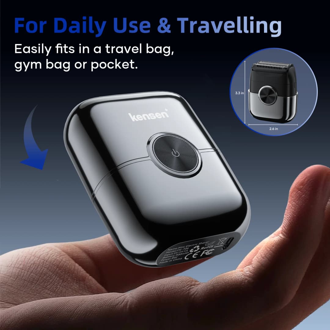 ماكينة حلاقة كهربائية KENSEN S26 للرجال بشفرات عائمة 4D مقاومة للماء 8000 لفة/دقيقة، أداة تشذيب اللحية محمولة صغيرة - 6