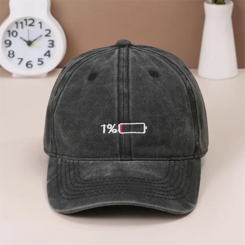 A Men’s Embroidered  Cotton Adjustable Simple And Casual Baseball Hat - 2