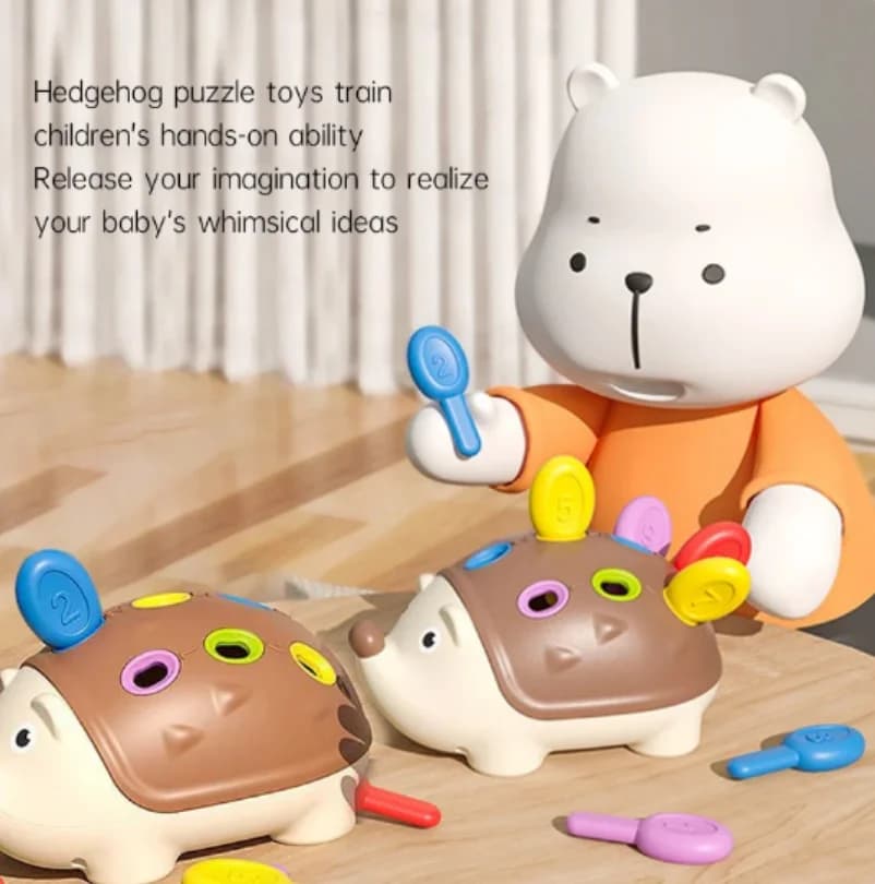 القنفذ مونتيسوري ألعاب الأطفال التنسيق بين اليد والعين التدريب الحركي الدقيق تطوير التركيز الأطفال لعبة تعليمية حسية - 5