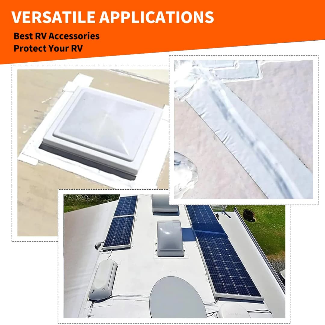 شريط عازل أبيض مقاوم للماء للمركبات الترفيهية - شريط عزل مقاوم للعوامل الجوية لإصلاح تسريبات الأسطح والمقطورات والقوارب - 5