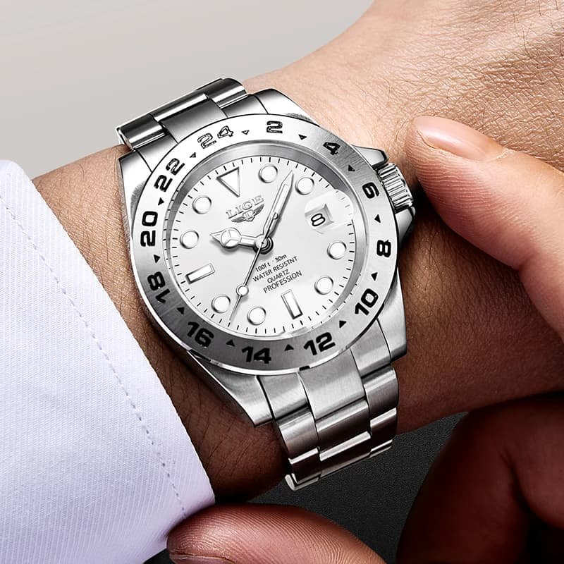 LIGE 2025 Man Wrist Watches for Men Stainless Steel Luxury Mens Watch Business Waterproof Date Clock Men's watches reloj hommes - 5