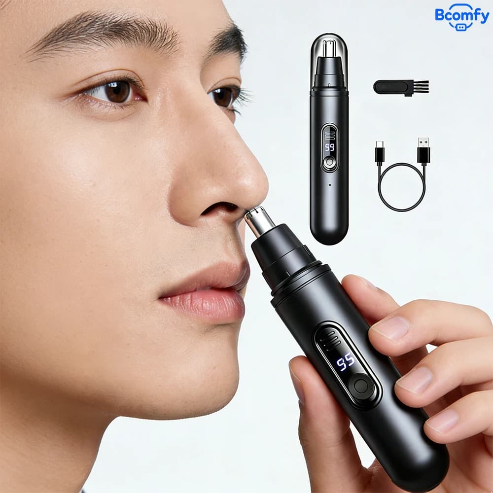 ماكينة تشذيب شعر الأنف الكهربائية المحمولة، ماكينة حلاقة بدون ألم للرجال والنساء، مقاومة للماء، ماكينة تشذيب شعر الأذن والحواجب لتنظيف شعر الوجه