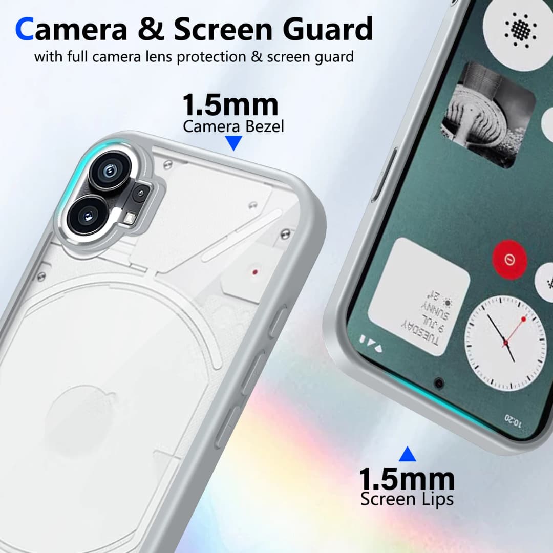 Nothing Phone One A063 Case Air Cushion Shockproof Silicone Bumper Clear Matte Back Cover Hard Phone Case for Nothing Phone 1 5G - 4