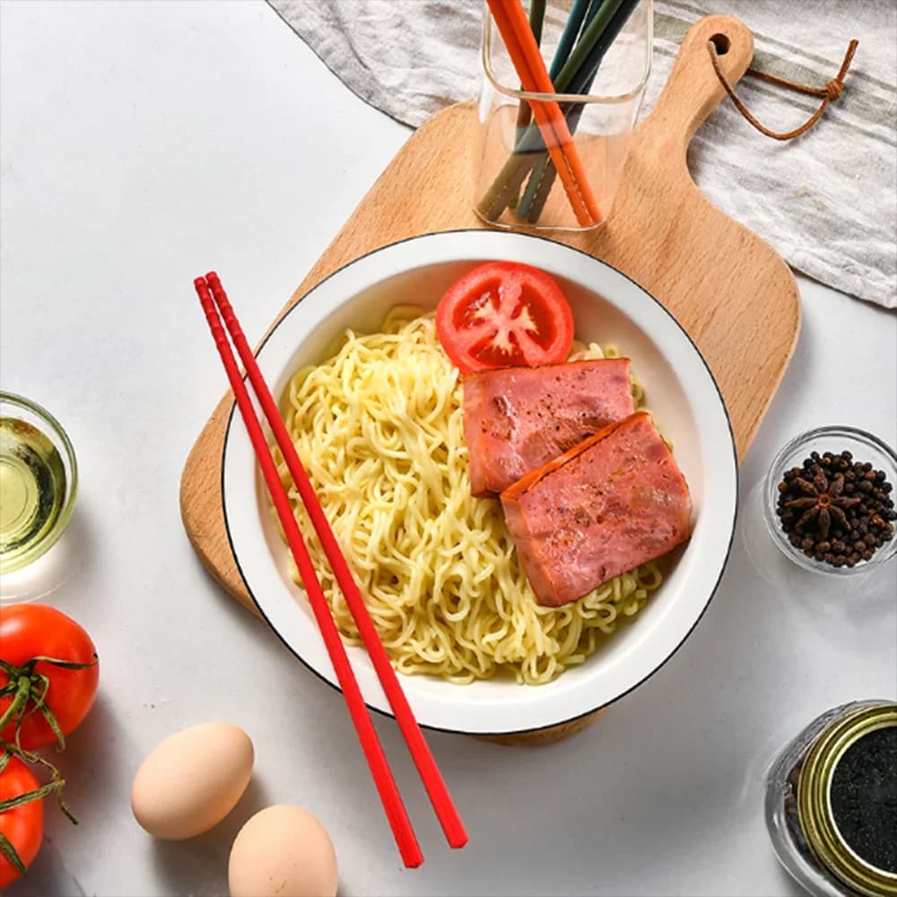 5 Pairs Silicone Chopsticks Set Japanese Non-slip Chopsticks Noodle Sushi Food Chop Stick Kitchen Tableware Set Gift Dinnerware - 2