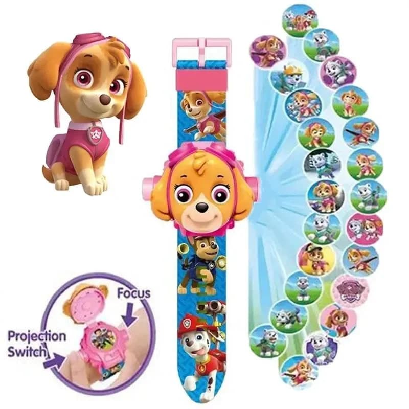 مجموعة ألعاب شخصيات أكشن ثلاثية الأبعاد Paw Patrol مع ساعة إسقاط تشيس مارشال روكي، إكسسوارات أنيمي وسوار معصم للأطفال - 5
