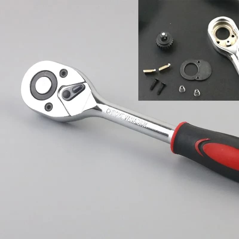 46pcs Drive Ratchet Torque Wrench Combo Auto Repairing Set Mechanic Tool Car Repair Tool Kit 1/4-Inch Socket Set Car Repair Tool - 6