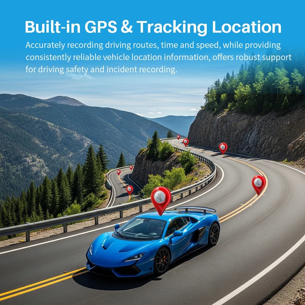 كاميرا لوحة قيادة أمامية وخلفية KAWA D7 بدقة 4K، مسجل فيديو عالي الدقة 4K، كاميرا خلفية صغيرة DVR للسيارات، كاميرا لوحة قيادة بتحكم عبر التطبيق/الصوت - 4