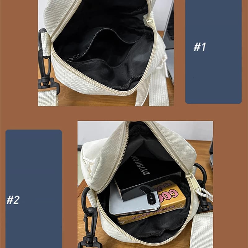 Men’s Women Small Crossbody Shoulder Bag, Lightweight Casual Sling Bag with Multi Zipper Pockets for Travel, Work, Daily Use - 6