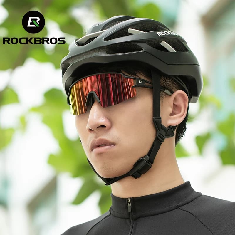 نظارات دراجات من ROCKBROS بإطار لقصر النظر وعدسات مستقطبة، نظارات واقية للدراجات، نظارات شمسية للرياضات الخارجية UV400 - 2