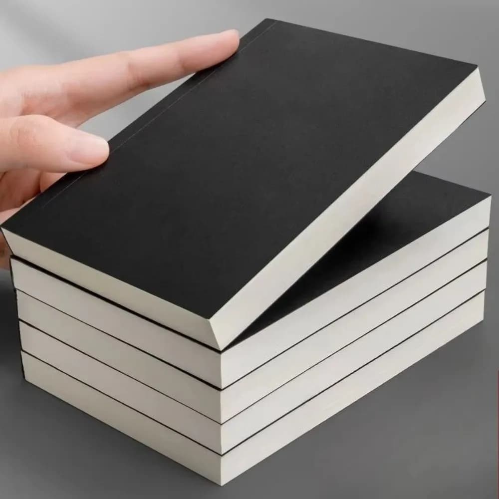 دفتر جيب جديد A6، 256 صفحة، 128 ورقة، خط شبكة فارغ، مفكرة صغيرة بغطاء ورقي كرافت سميك