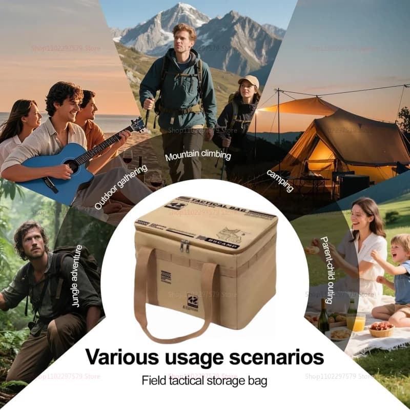 42L Large Capacity Insulated Storage Bag - Waterproof Folding Box - Outdoor Tableware Box - Picnic Bag - Camping Folding Bag - 6