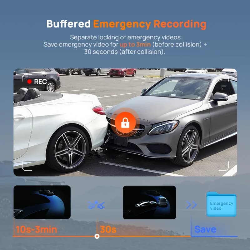 كاميرا 70mai Dash Cam M800 بدقة 4K تدعم التحكم عن بعد 4G تخزين مدمج 128GB نظام تحديد المواقع العالمي (GPS) نظام مساعدة السائق المتقدم (ADAS) - 5