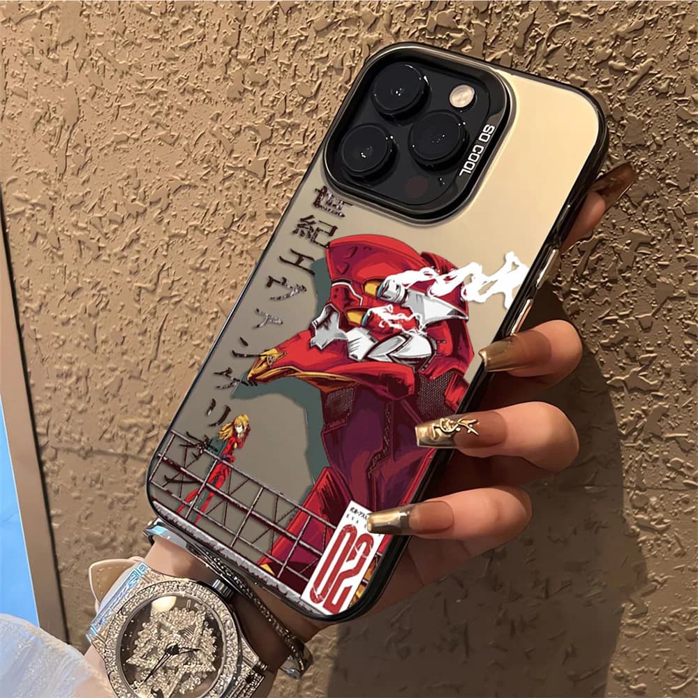 غطاء هاتف أنمي لـ iPhone 16/15/14/13/12/11 mini/Pro/Max/X/XR/XS Max/8/7 Plus، غطاء خلفي غير لامع مقاوم للسقوط E-Evangelions - 6