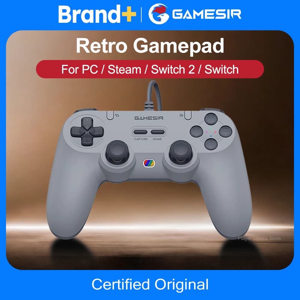 GameSir Retro Gamepads Wired Controller for PC Windows Steam Switch Controle Hall Effect stick 2 Mappable Buttons Tegenaria Lite