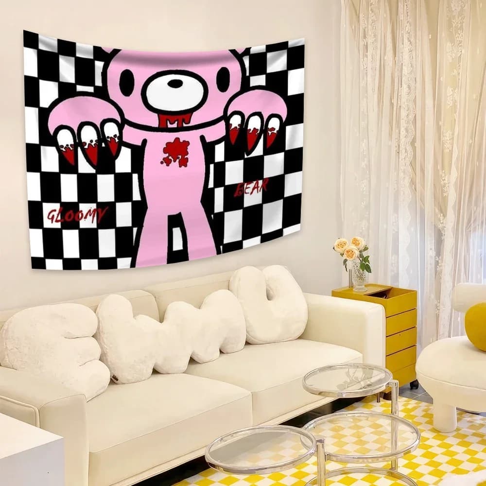 3x5ft Kawaii G-Gloomy Bear Tapestry Anime Tapestry Hanging Tarot Hippie Dorm Wall Hanging Decoration Bohemian Hippie Decor - 3