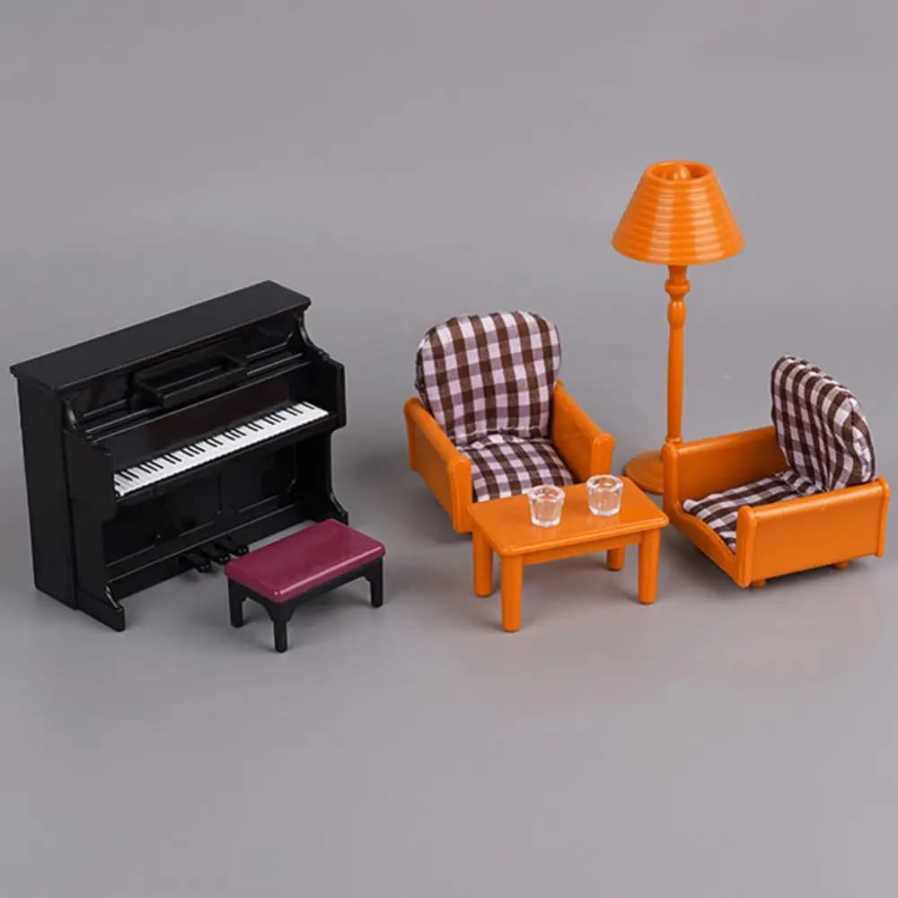 أثاث مصغر 1:12 دمية المطبخ غرفة المعيشة مجموعة غرفة نوم DIY المشهد دمية اللعب الديكور فتاة لعبة منزل هدية - 2