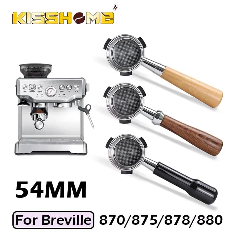 بورتافيلتر بلا قاع للقهوة 54mm ل Breville 870 878 880 سلة فلتر استبدال عارية أدوات الباريستا ملحقات الإسبريسو