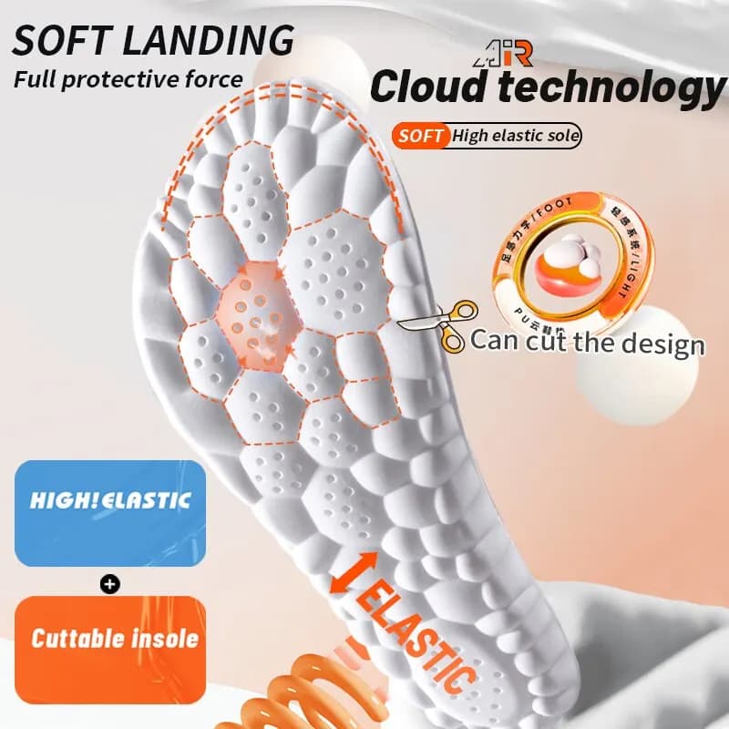 النعال الرياضية للأحذية 4D امتصاص الصدمات مزيل العرق تنفس وسادة تشغيل النعال لأقدام الرجل المرأة - 3