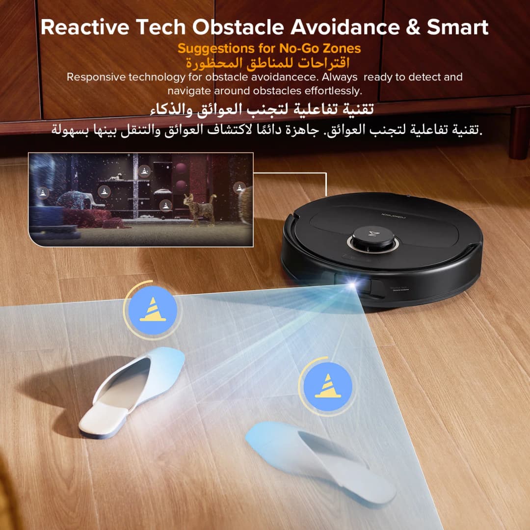 roborock Qrevo 5AE Robot Vacuum Cleaner 12000Pa Suction Dual Anti-Tangle Brushes Smart Obstacle Avoidance Auto Mop Washing - 6