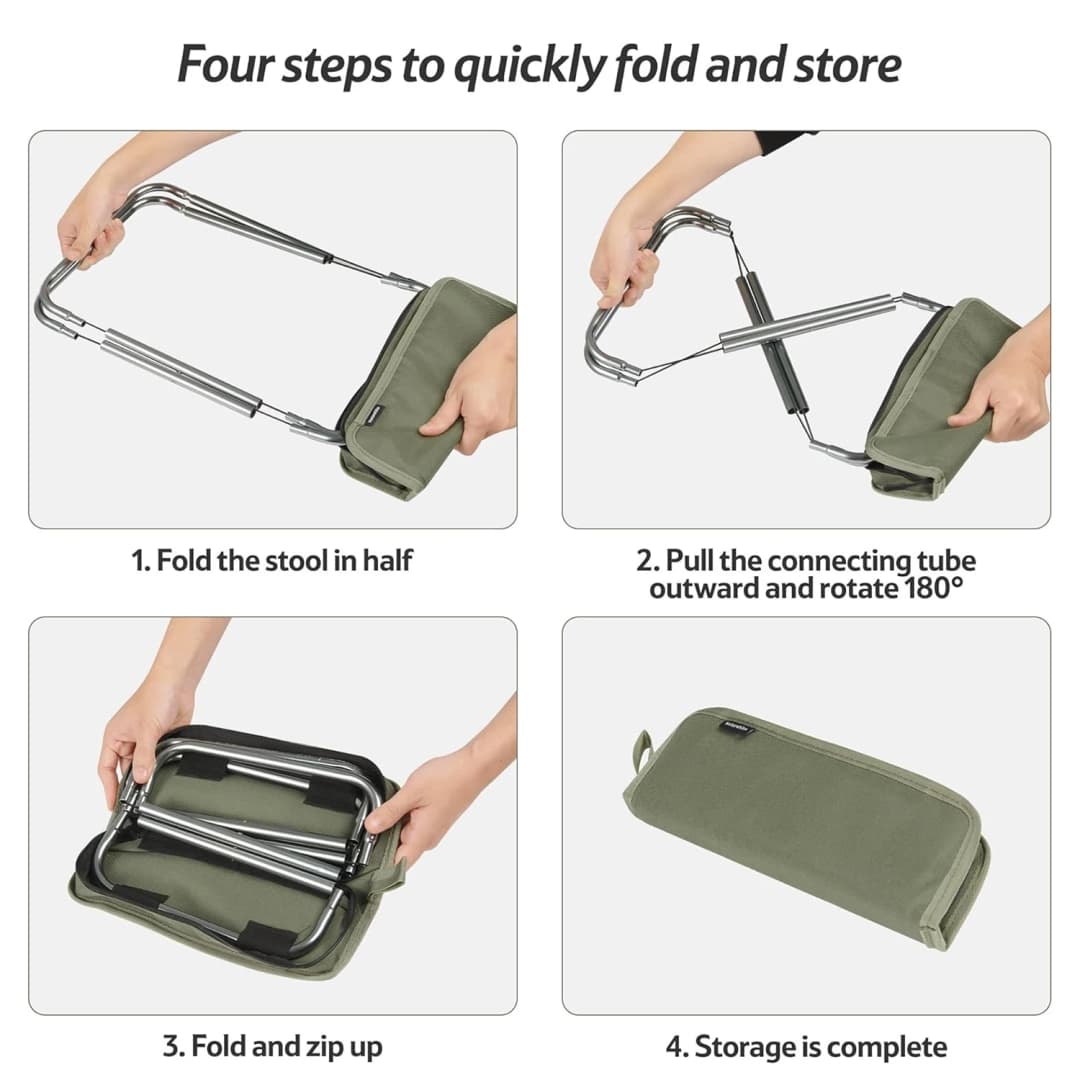 Naturehike Folding Stool for Outdoor Leisure Portable Lightweight Aluminum Chair High Load Travel Camping Foldable Fishing Chair - 5