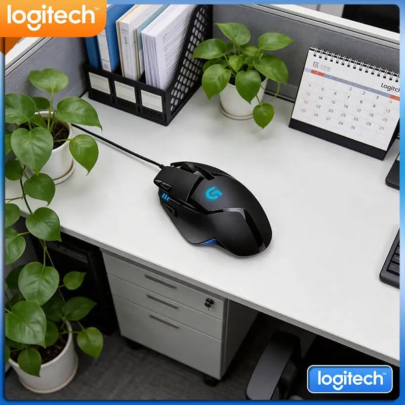Logitech G402 Hyperion Fury Wired Mouse Delta Zero Sensor 20M Clicks 500 IPS Anti-Slip Gaming Design