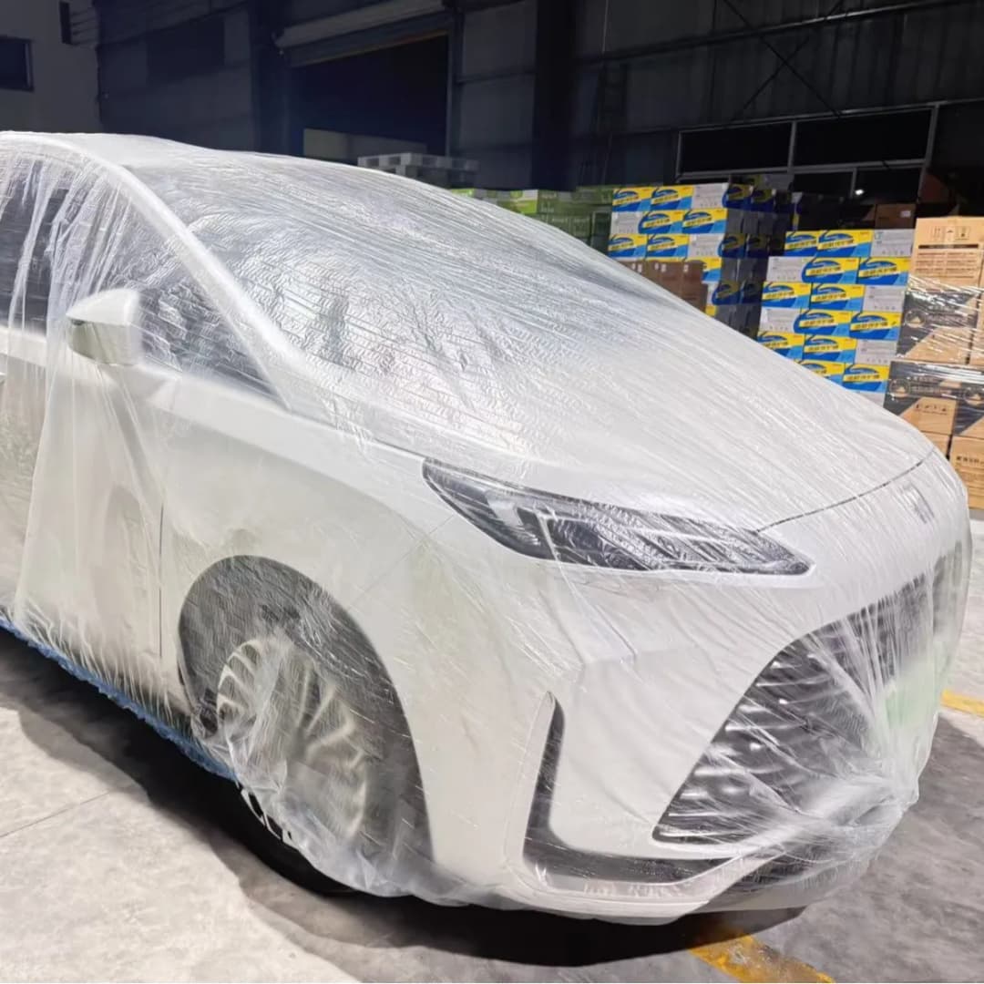 Disposable Transparent Universal Car Cover, PEVA Dustproof & Scratch-Free Auto Protector for Indoor Vehicle Exterior Protection - 3