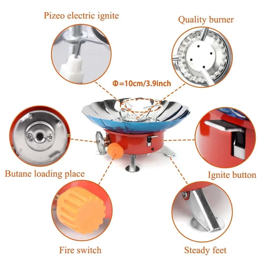 Windproof Outdoor Mini Portable Small Card Stove Picnic Stove Head Stove Mountain Climbing Travel Folding Stove Camping Stove - 5