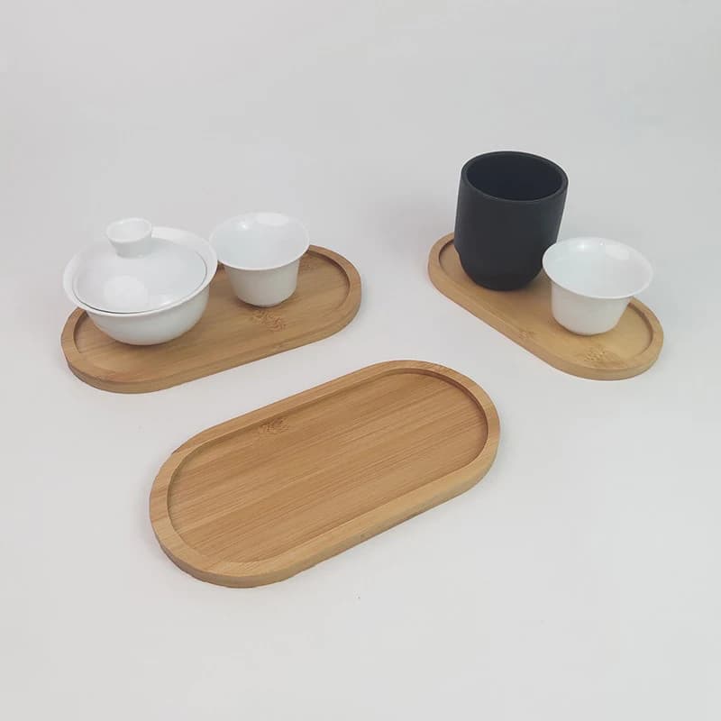 Solid Wood Round Dessert Plate Japanese-style Wooden Coffee Wooden Tray Snack Dried Fruit Plate Oval Tea Tray Kitchen Supplies - 5