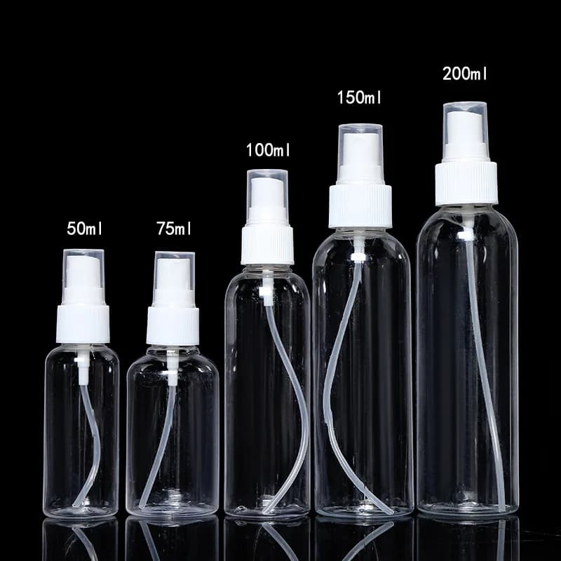 زجاجات قابلة لإعادة الملء 30/100/150/250 مل، رشاش عطر بلاستيكي شفاف، زجاجات رذاذ صغيرة فارغة، إكسسوارات سفر محمولة - 4