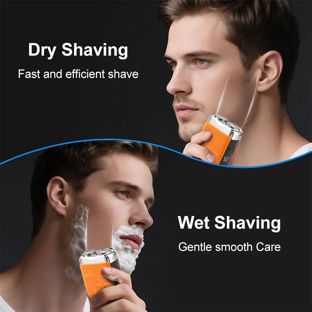 Electric Shaver for Men Mini Electric Razor Beard Trimmer USB Rechargeable Men's Shaving Machine Dual Blade Men Electric Razor - 4