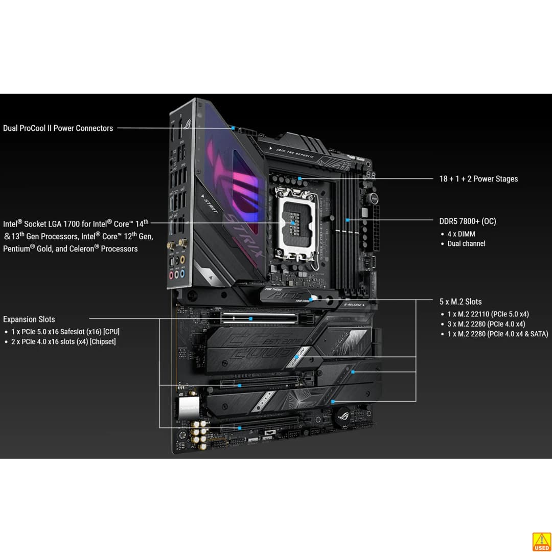 ASUS ROG STRIX Z790-E GAMING WIFI Motherboard Socket LGA1700 CPU DDR5 7800+(OC) MHz Memory Chipset Z790 ATX Mainboard
