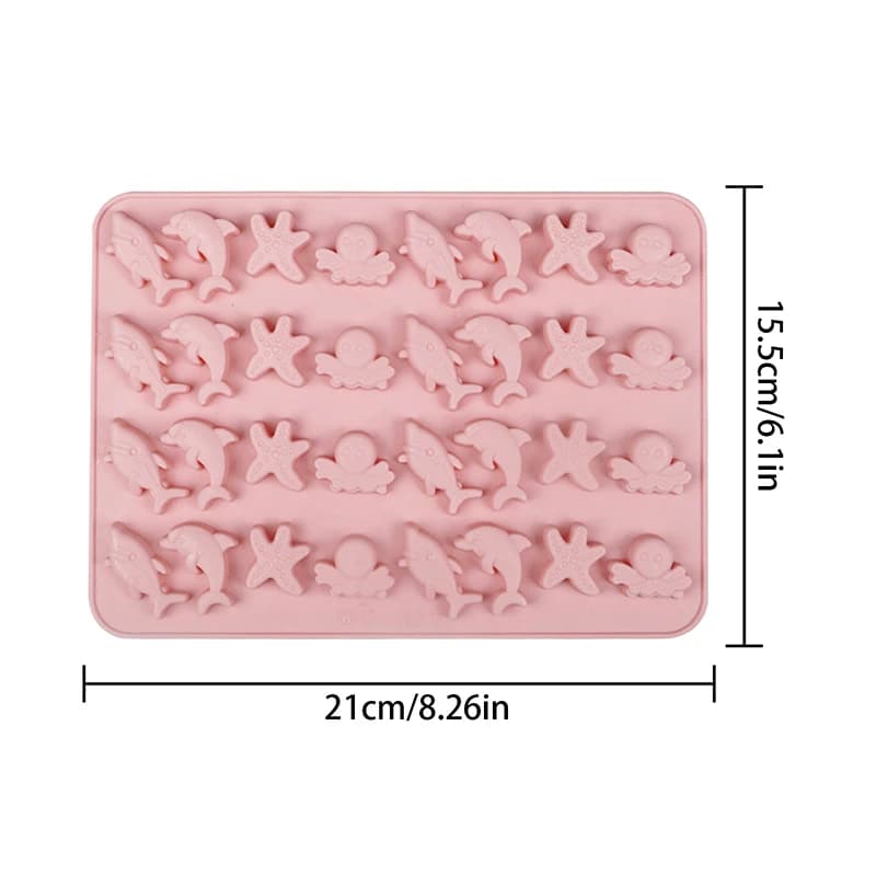 قالب شوكولاتة من السيليكون على شكل فاكهة وحيوانات أرنب سمك فدج حلوى جيلي قالب قلب هندسي ديكور كعك صينية ثلج هدايا - 6