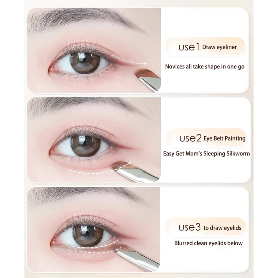Sickle Eyeliner Brush Eyeshadow Blade Brush Detail Brush Diagonal Eyebrow Brushes Undereyelid To Sleeping Silkworm Makeup Tools - 5