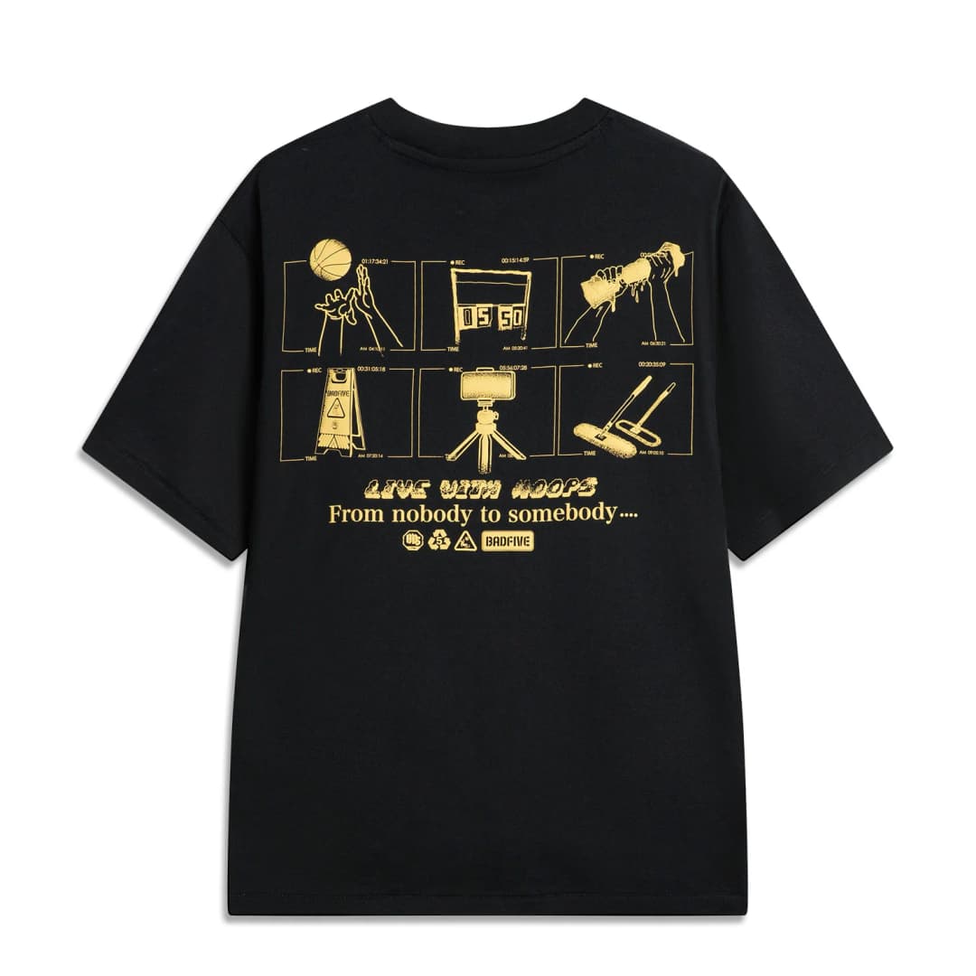 Li-Ning Men's BADFIVE T-shirt 100%Cotton Loose Fit Comfortable LiNing Casual Short Sleeve Basketball Culture Tee Tops AHSV027 - 2