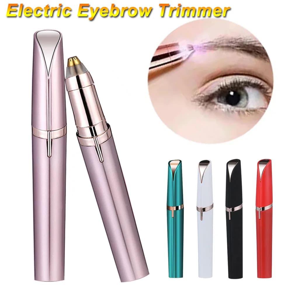 مشذب حواجب كهربائي للنساء قلم تشكيل الحواجب مزيل شعر الوجه للنساء شفرات حواجب أوتوماتيكية سكين جيب