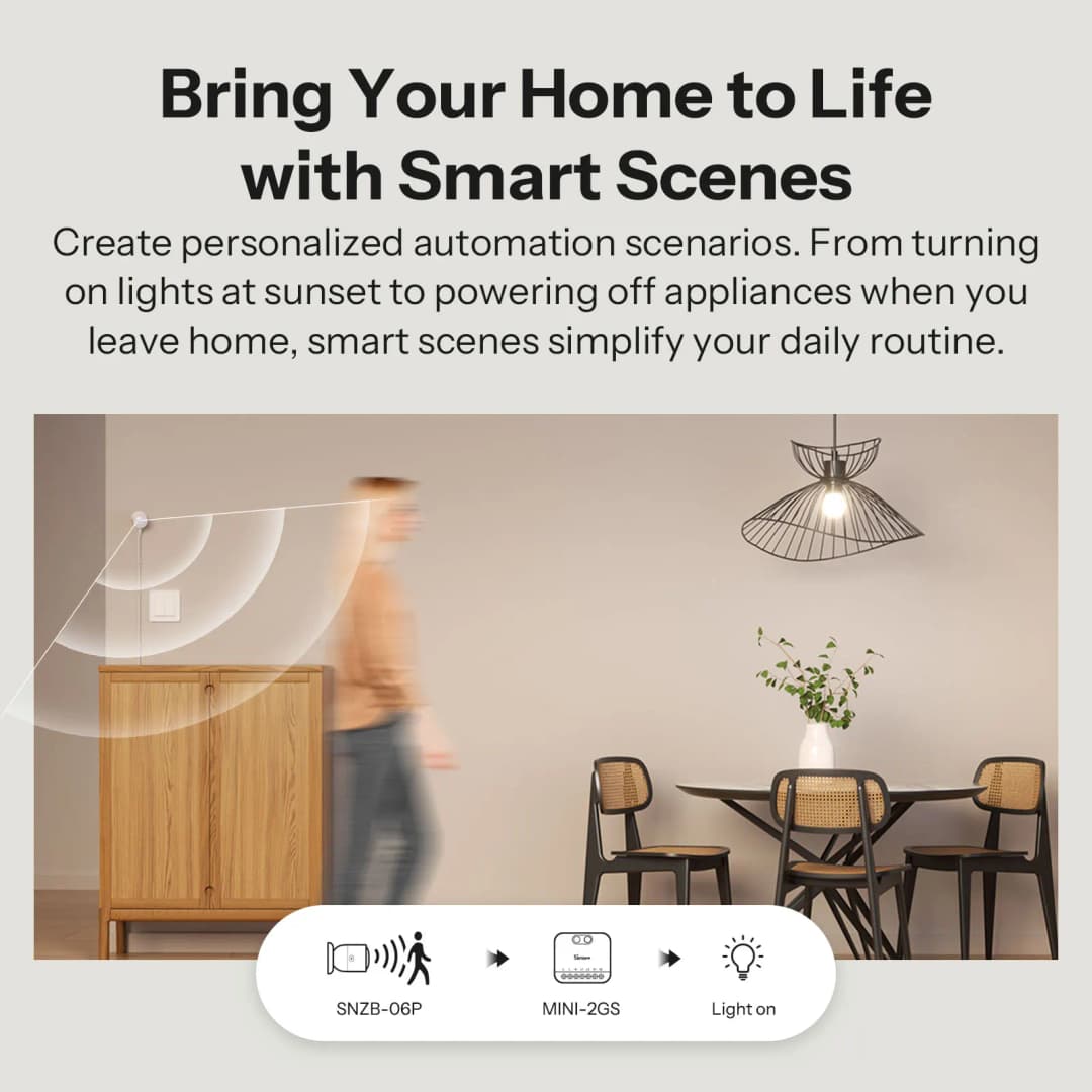 SONOFF MINI-2GS MINI DUO 2-Gang Matter Over WiFi Smart Switch Dual Load Control Detach Relay Mode Compatible Alexa Apple Home - 6