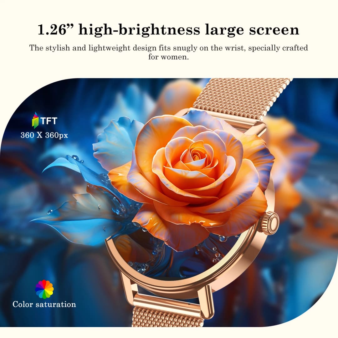 Blackview X30 Lady's Smart Watch 1.26" TFT HD Screen Bluetooth Connection Calling Support Health Management,100+ Sport Modes - 2