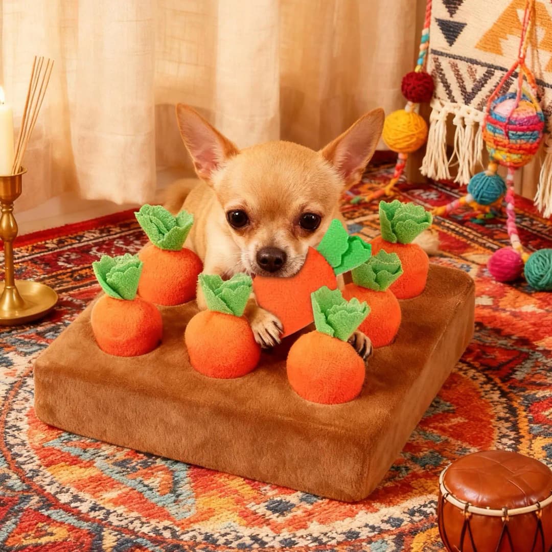 Snuffle Mat for Dogs Interactive Enrichment Funny Toys Pet Carrot Puzzle Toy Dog Activity Mat for Boredom Relief Foraging - 3