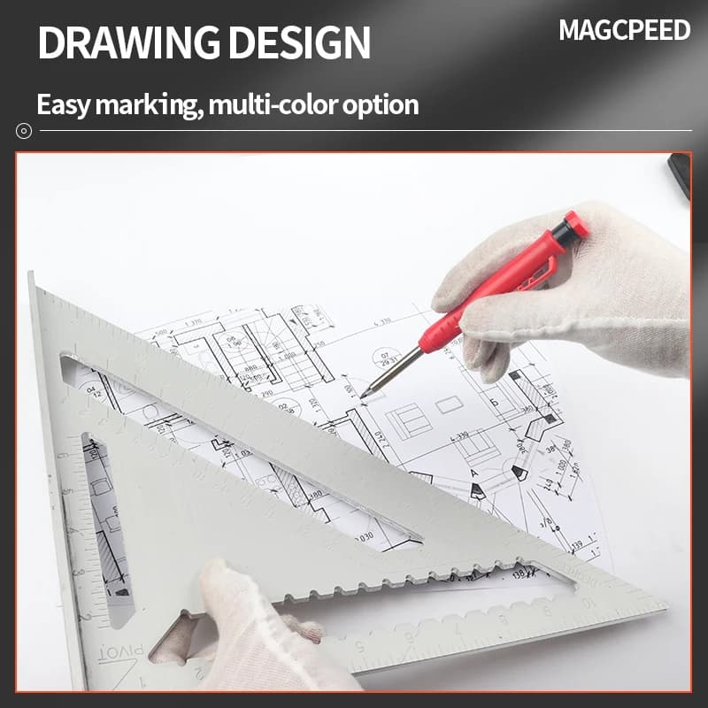 Hot 2.8mm Marking Mechanical Pencil Solid Carpenter Scriber Carpenter Scriber with Sharpener for Woodworking Drawing Stationery - 6