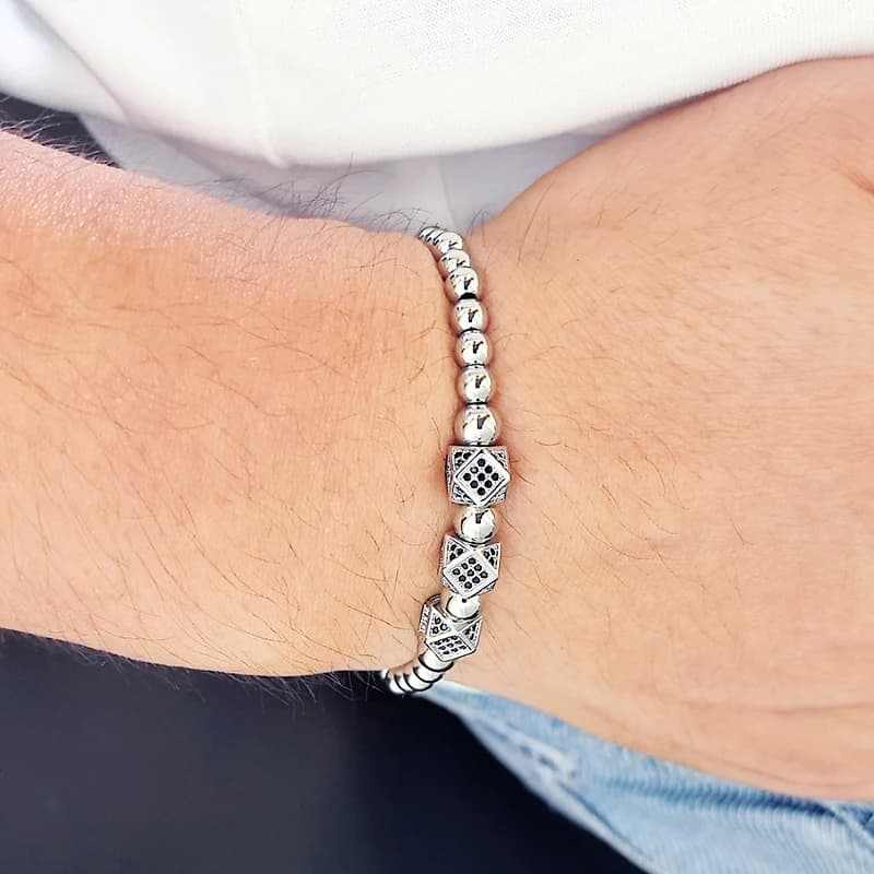 Luxury  Roal Rafa Man Bracelet For Women Stainless Steel Beaded Hand Jewelry Couple Gift - 4