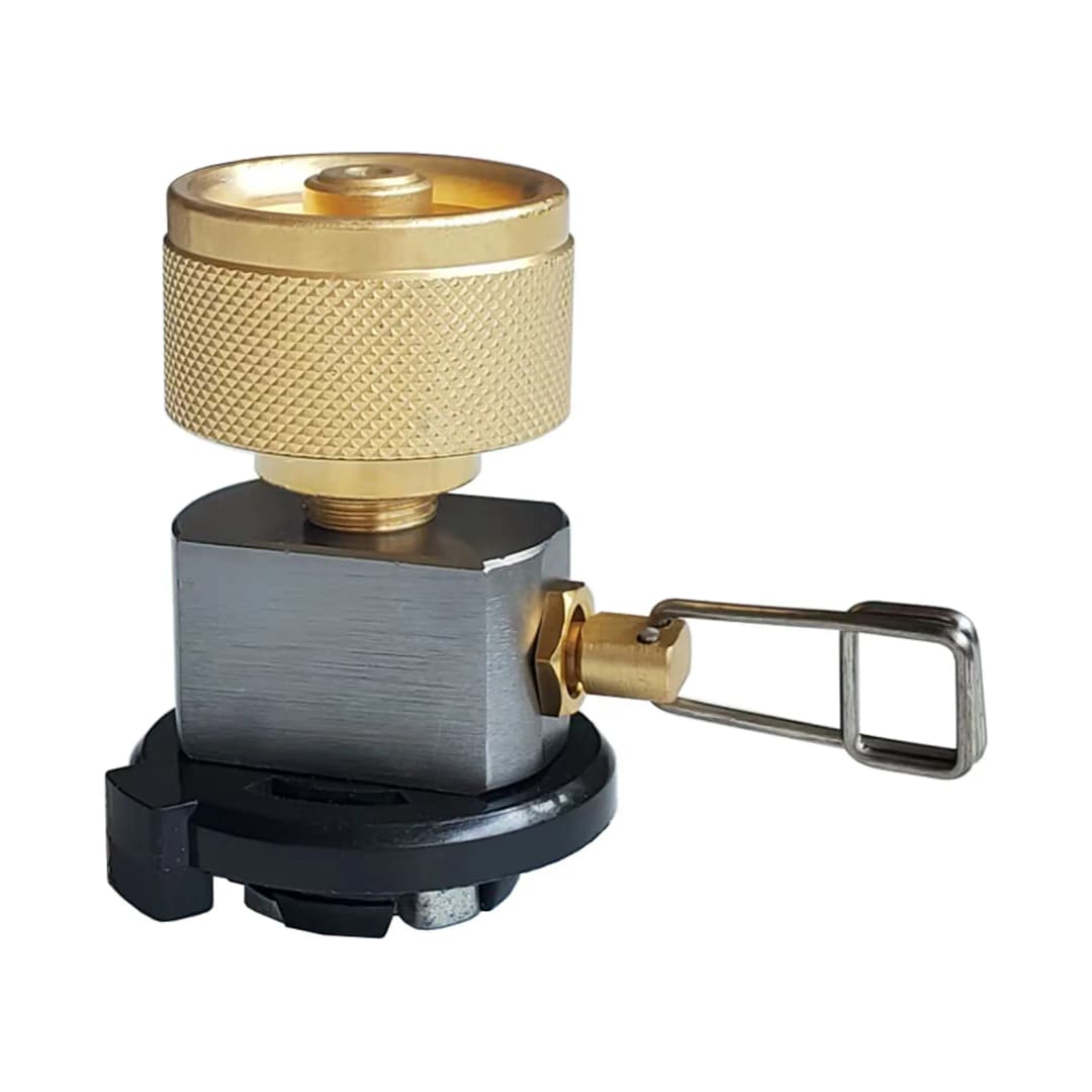 Easy Clic System with Threaded Gas Canister Adapter Campingaz Gas Cooker Convert to LIndal Valve - 6