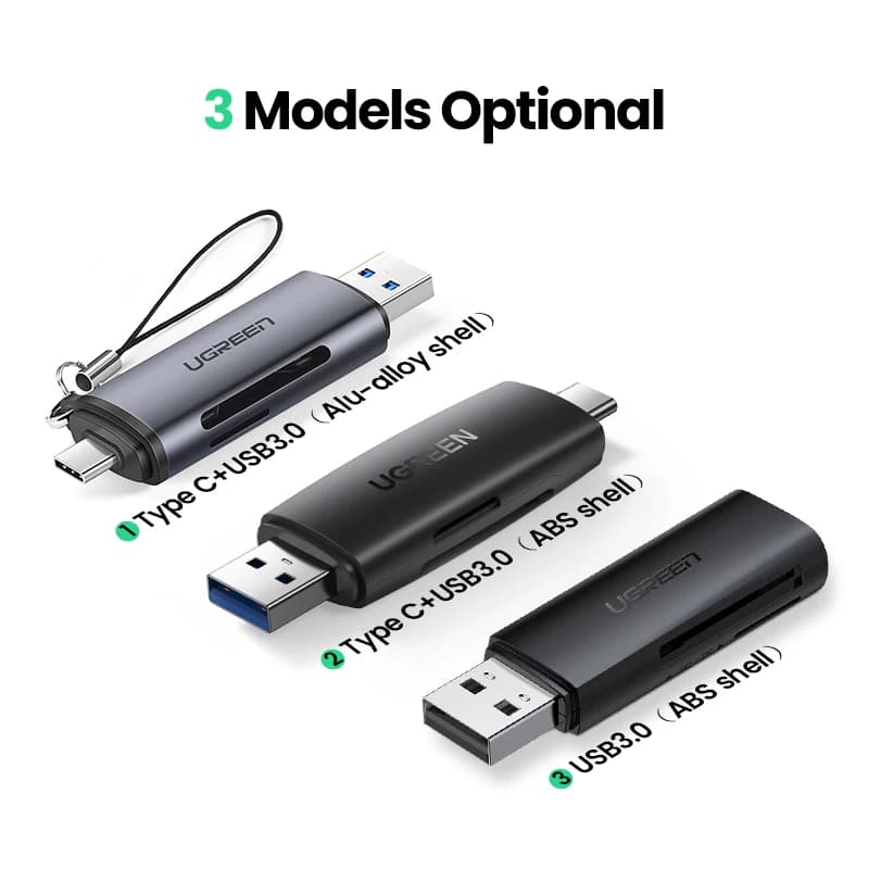 قارئ بطاقات UGREEN USB3.0 و USB C إلى SD و MicroSD و TF و Thunderbolt 3 لملحقات الكمبيوتر المحمول قارئ بطاقات الذاكرة الذكي محول بطاقة SD - 6