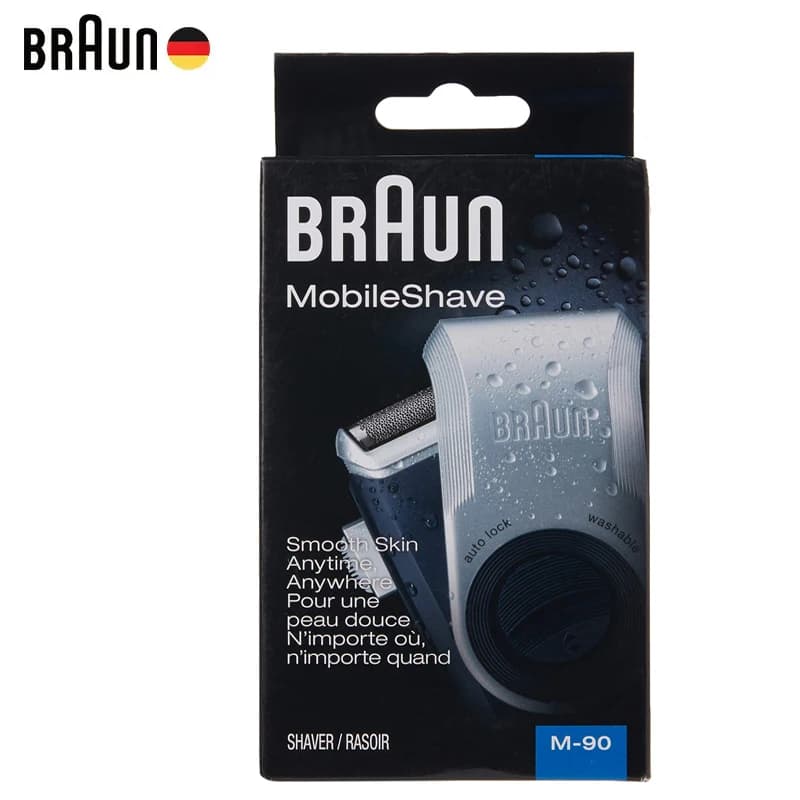 Braun Electric Shaver M90 Washable Wet Dry MobileShave Precision Trimmer Floating Head Battery Powered Shaving Machine for Men - 6